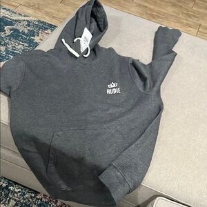 Gray Pullover Sweatshirt with Hood
